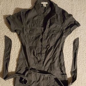 grey overall shorts size s